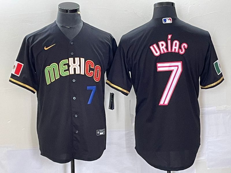 Men 2023 World Cub Mexico #7 Urias Black pink Nike MLB Jersey18